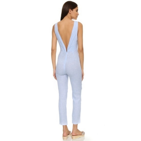 [Solid & Striped] Light Blue Linen Jumpsuit Pants - Picture 3 of 8